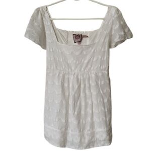 Juicy Couture Y2k white scallop lace dress size Small